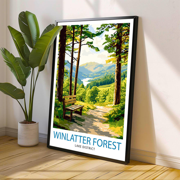 Whinlatter Forest Travel Poster Wall Decor Wall Art Whinlatter Forest Landscape Wall Hanging Home Décor Lake District Gift Art Lovers Scenic