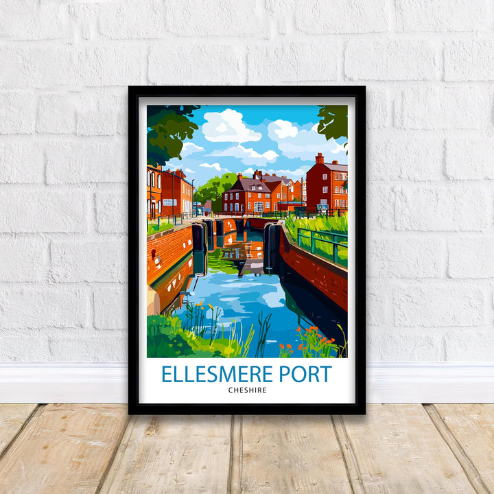 Ellesmere Port Travel Poster Wall Decor Wall Art Ellesmere Port Landscape Wall Hanging Home Décor Cheshire Gift Art Lovers Scenic Print