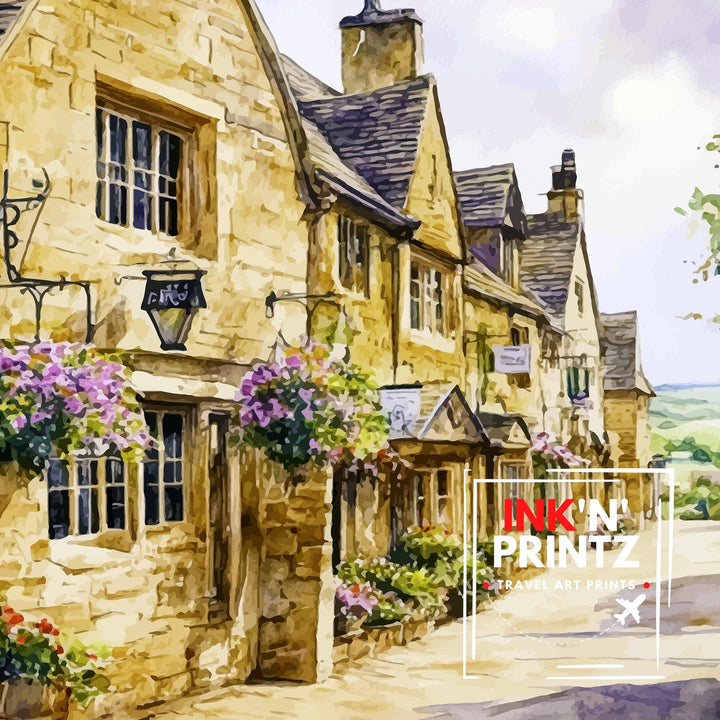 Chipping Campden Travel Poster Wall Decor Wall Art Cotswolds Landscape Wall Hanging Home Décor English Countryside Gift Art Lovers Scenic