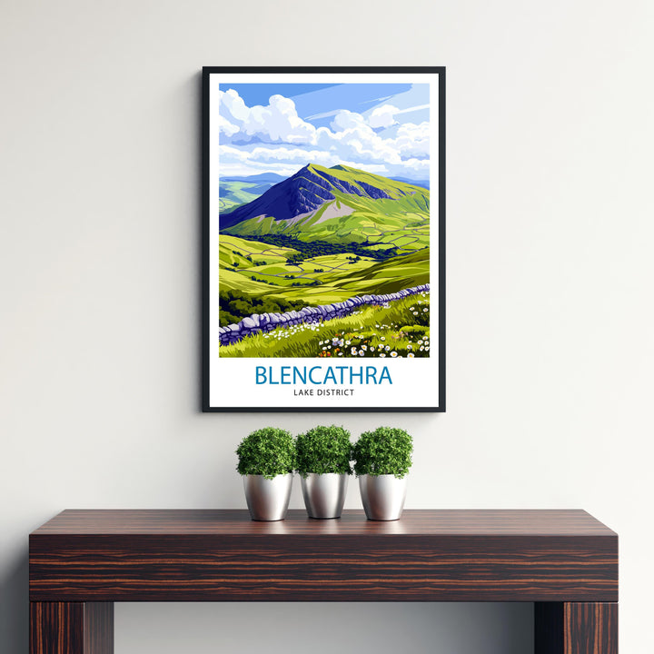 Blencathra Mountains Lake District Travel Poster