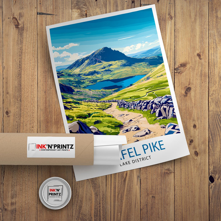 Scafell Pike Lake District Travel Poster