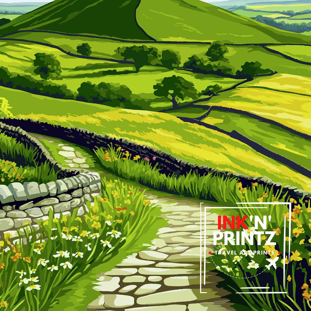 Mam Tor Peak District Travel Poster