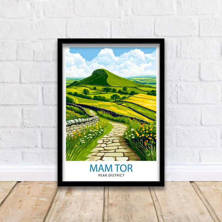 Mam Tor Peak District Travel Poster