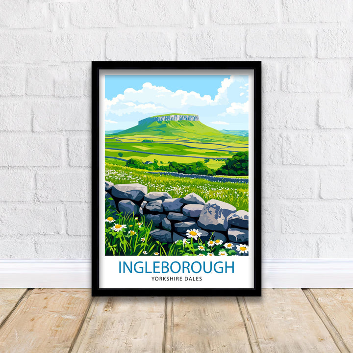 Ingleborough Yorkshire Dales Travel Poster