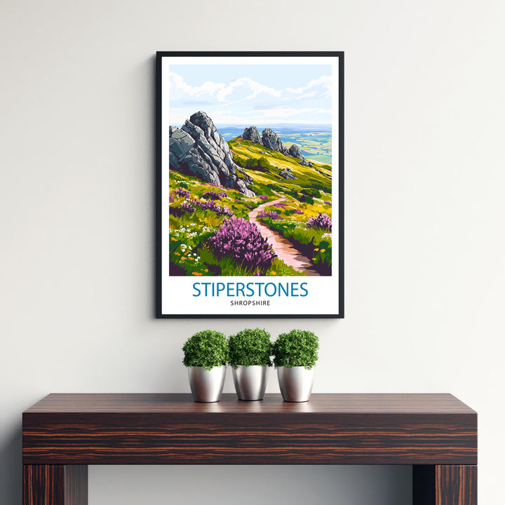 Stiperstones Shropshire Travel Poster