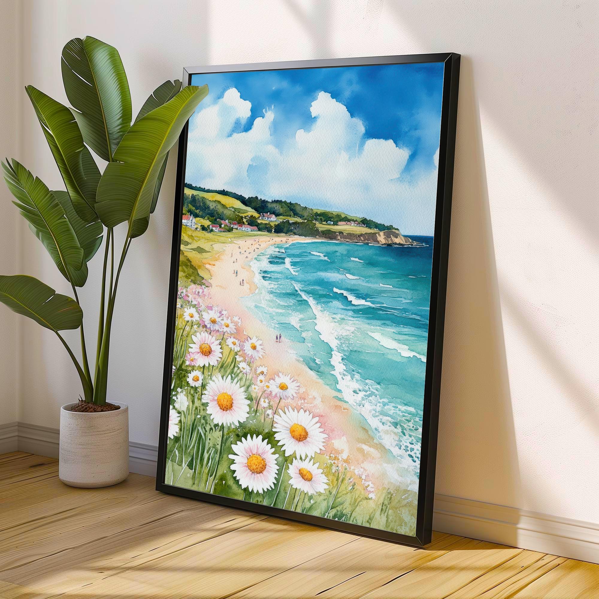 Falmouth Cornwall Watercolor Travel Print Wall Decor Wall Art Falmouth Landscape Wall Hanging Home Décor Cornish Coast Gift Art Lovers