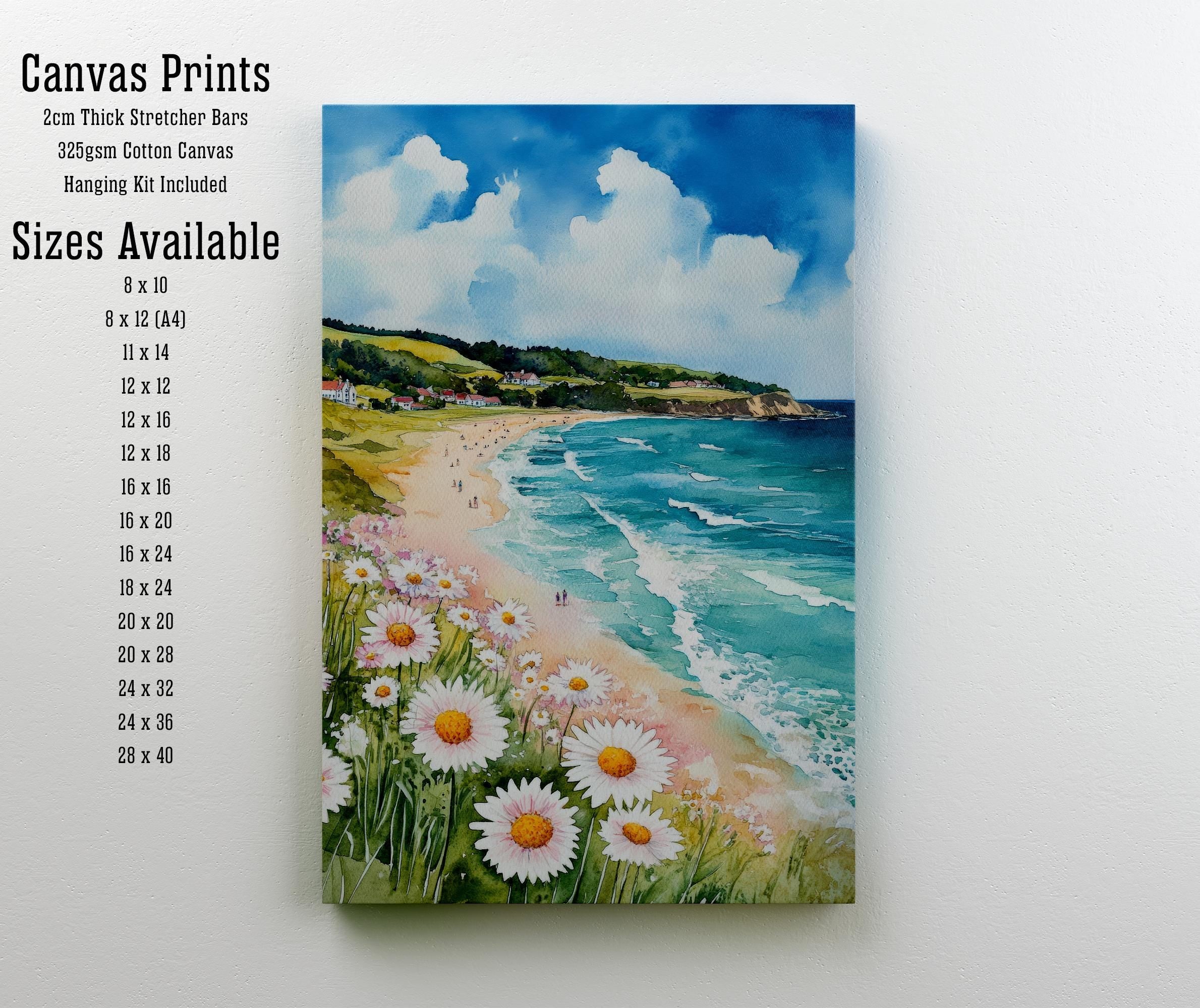 Falmouth Cornwall Watercolor Travel Print Wall Decor Wall Art Falmouth Landscape Wall Hanging Home Décor Cornish Coast Gift Art Lovers