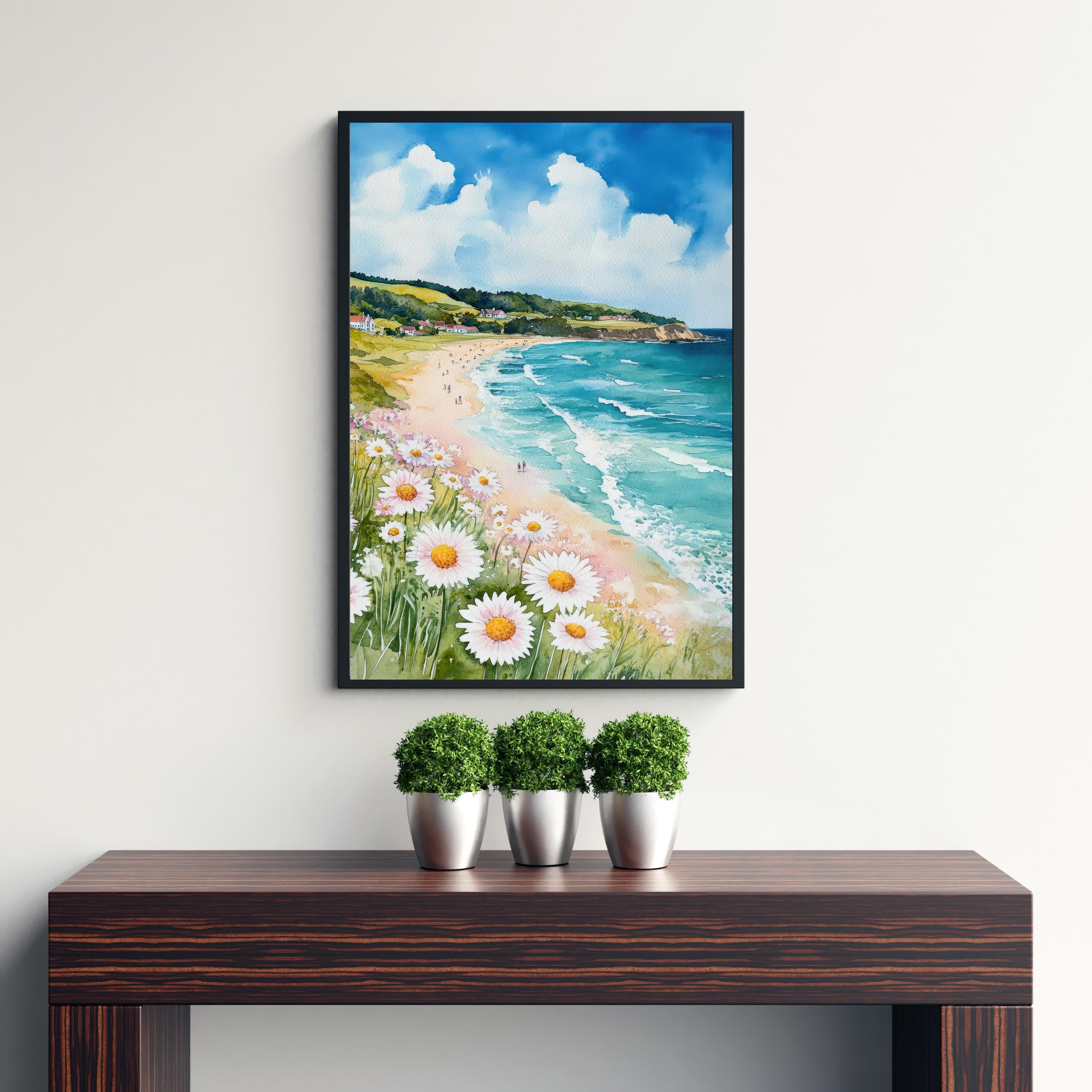 Falmouth Cornwall Watercolor Travel Print Wall Decor Wall Art Falmouth Landscape Wall Hanging Home Décor Cornish Coast Gift Art Lovers