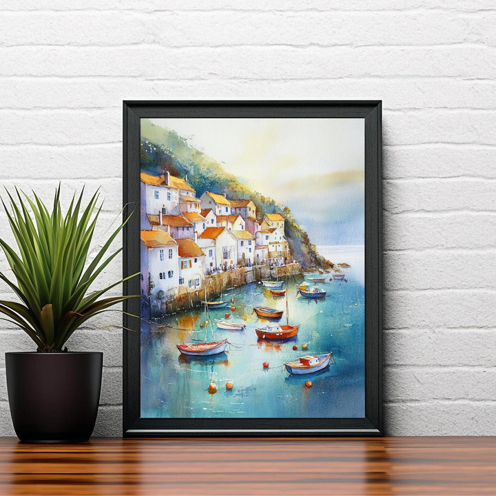 Staithes Watercolor Travel Poster