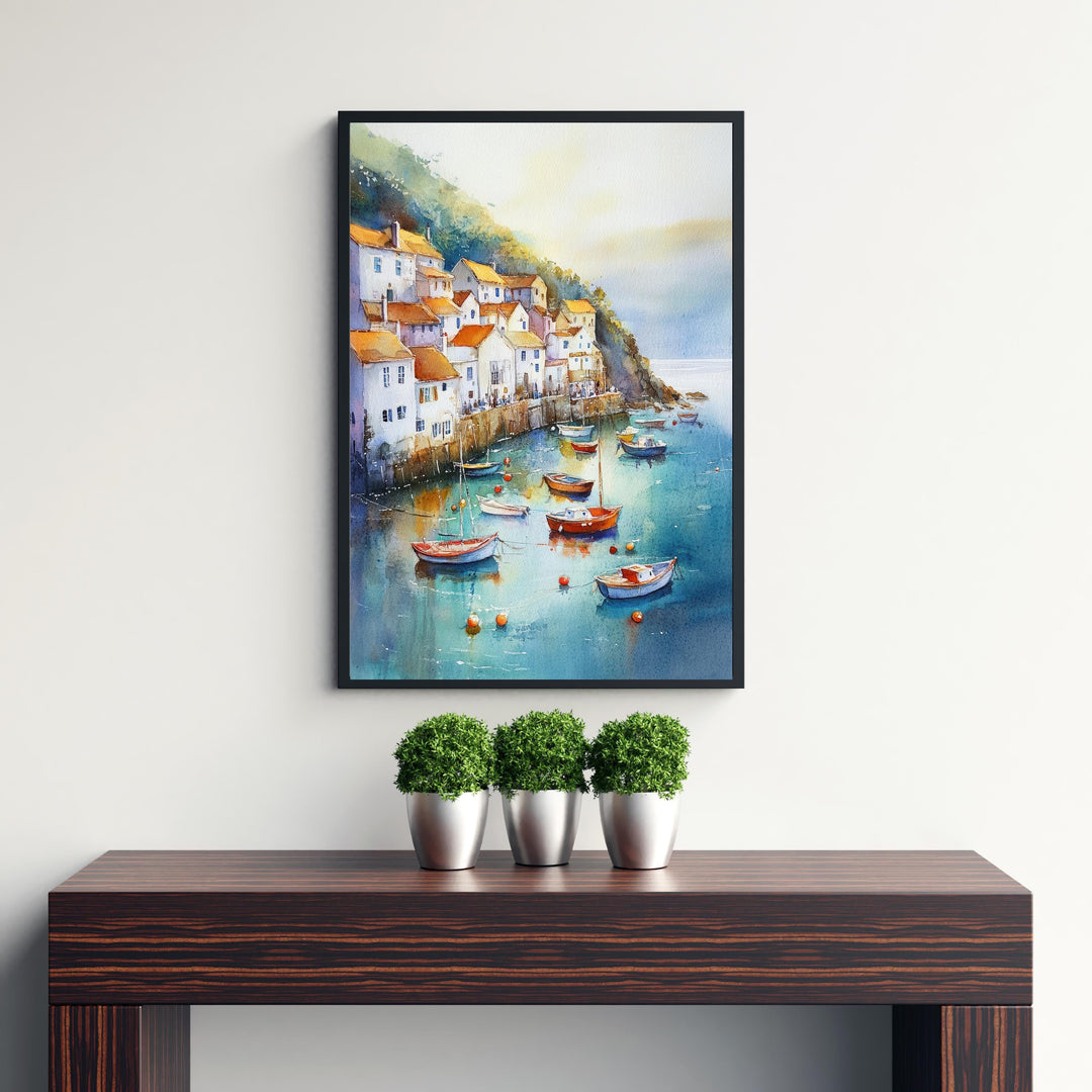 Staithes Watercolor Travel Print Wall Decor Wall Art Staithes Landscape Wall Hanging Home Décor Yorkshire Coast Gift Art Lovers Scenic Print