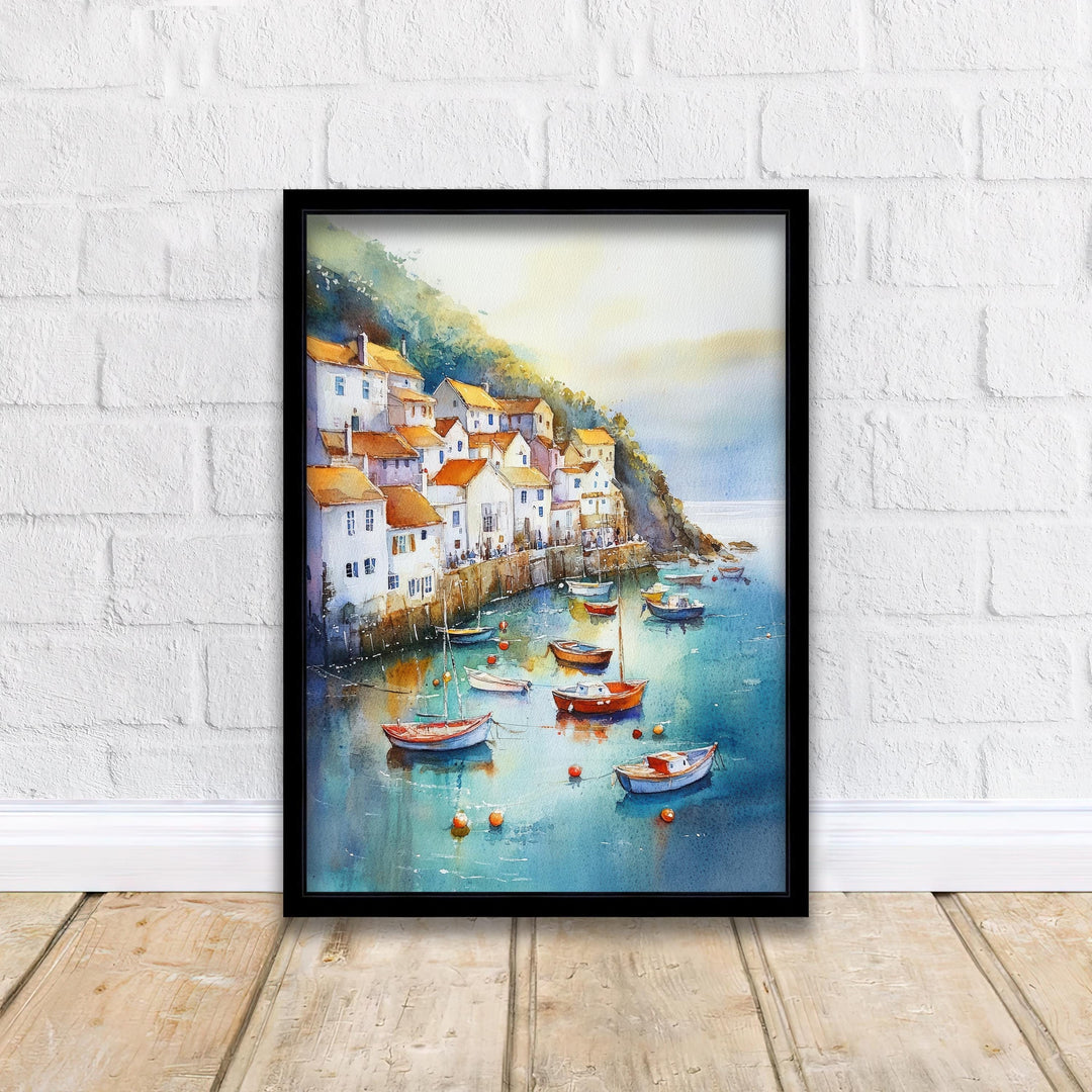 Staithes Watercolor Travel Poster