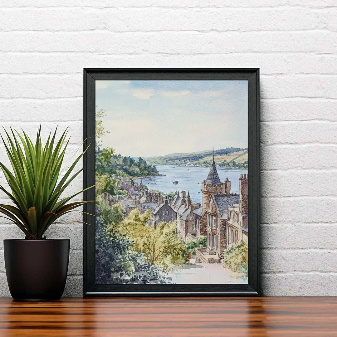 Oban Scotland Watercolor Travel Poster