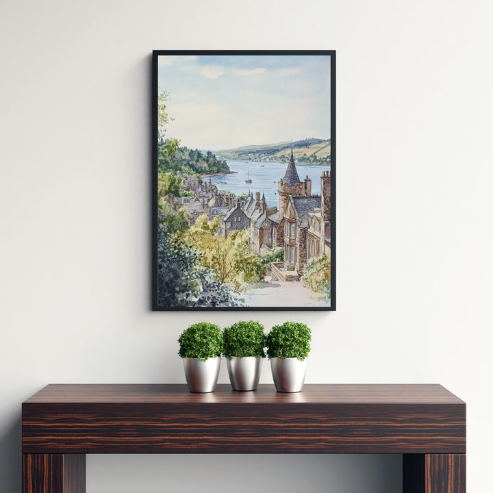 Oban Scotland Watercolor Travel Print Wall Decor Wall Art Oban Landscape Wall Hanging Home Décor Scottish Coast Gift Art Lovers Scenic Print