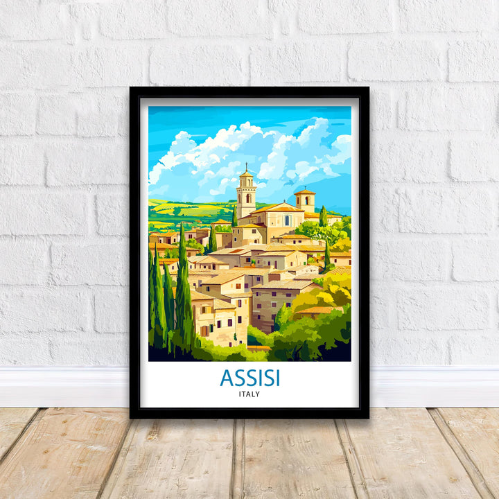 Assisi Italy Watercolor Travel Print Wall Decor Wall Art Assisi Landscape Wall Hanging Home Décor Italian Countryside Gift Art Lovers Scenic