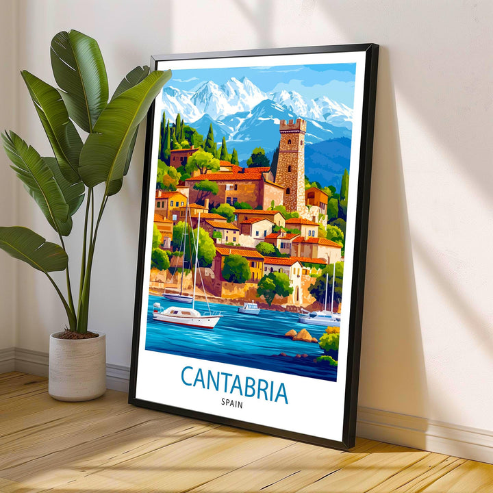 Cantabria Spain Watercolor Travel Poster