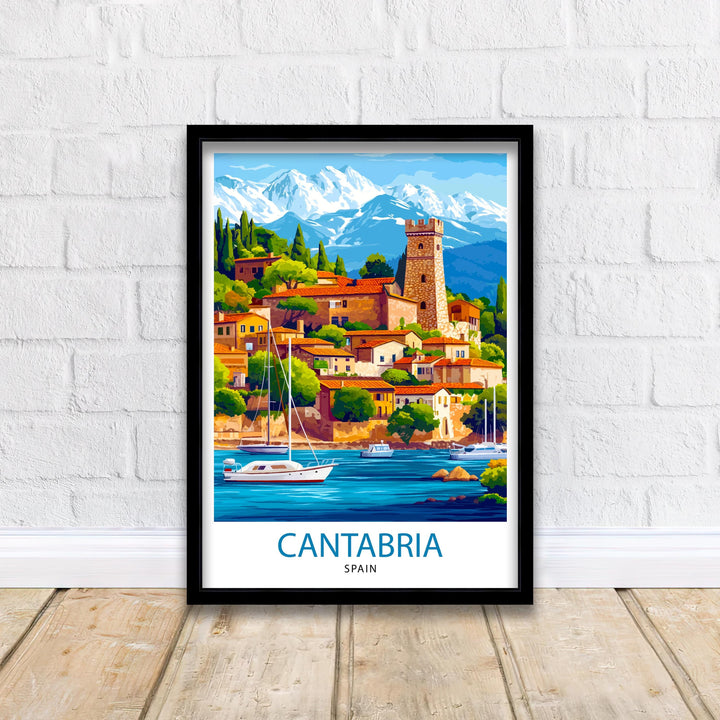 Cantabria Spain Watercolor Travel Poster