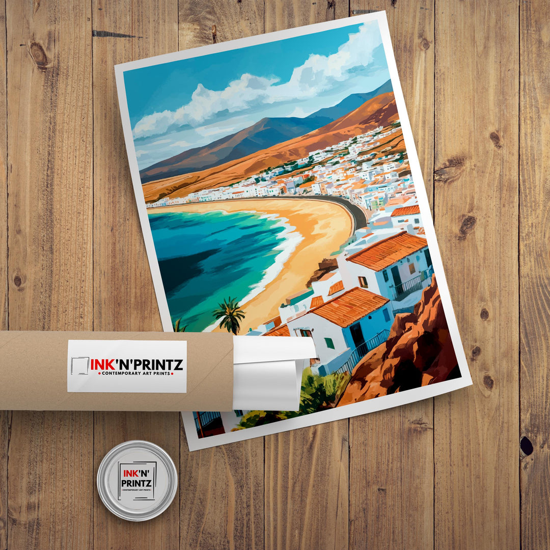 Fuerteventura Spain Watercolor Travel Poster