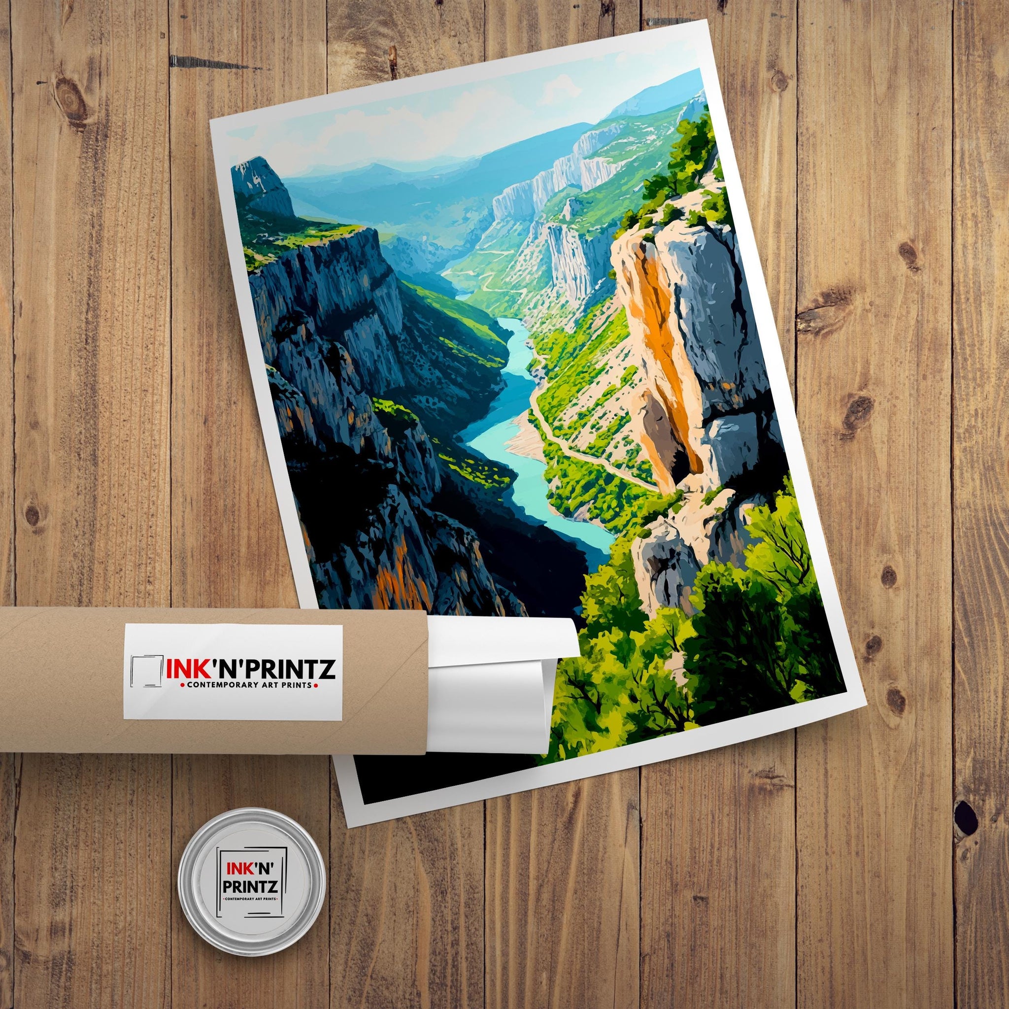 Verdon Gorge France Watercolor Travel Poster