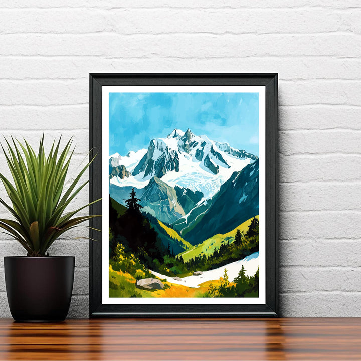 Mont Blanc Watercolor Travel Poster