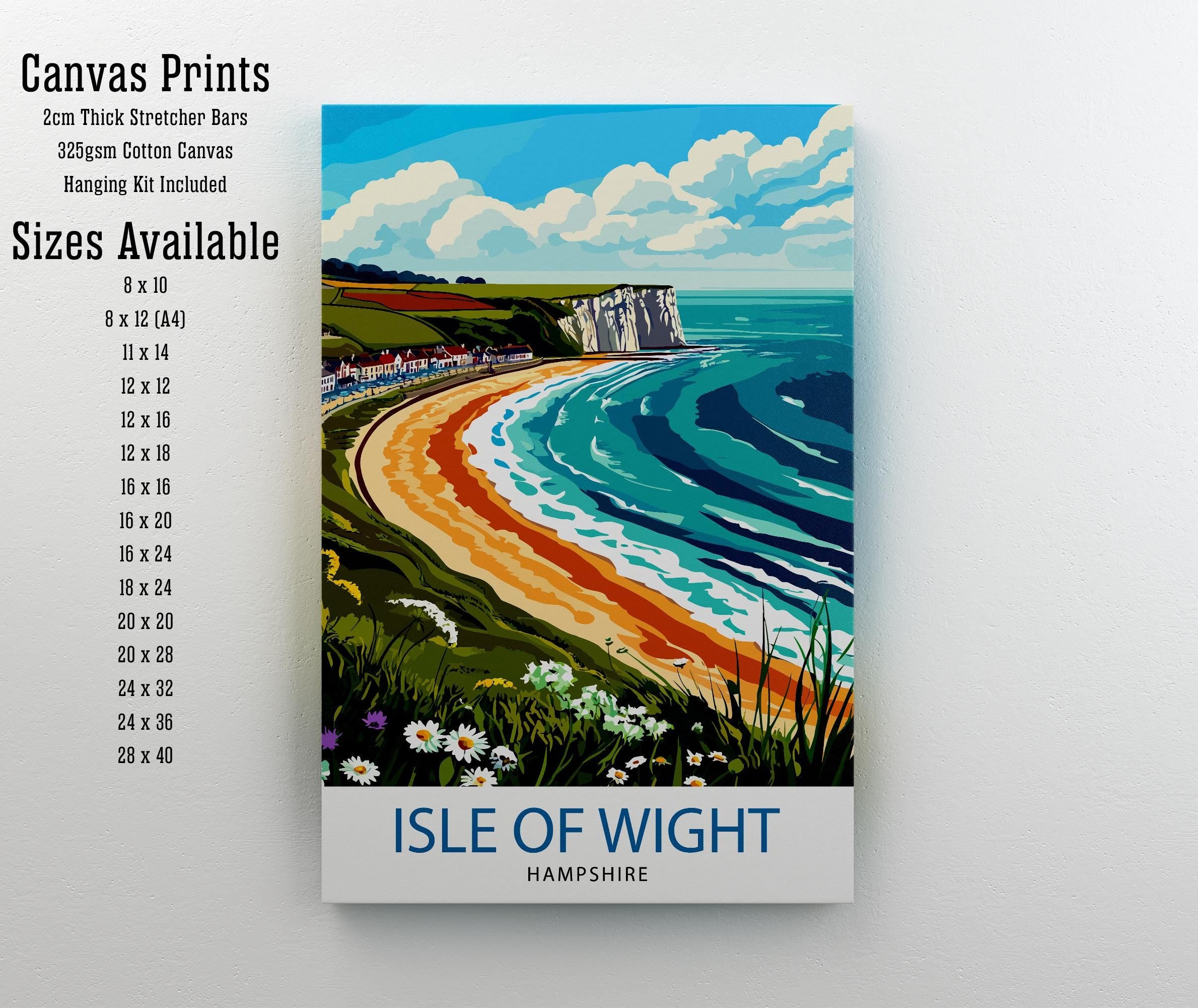 Isle of Wight England Travel Print Wall Decor Wall Art Isle of Wight Wall Hanging Home Décor Isle of Wight Gift Art Lovers British Art Lover