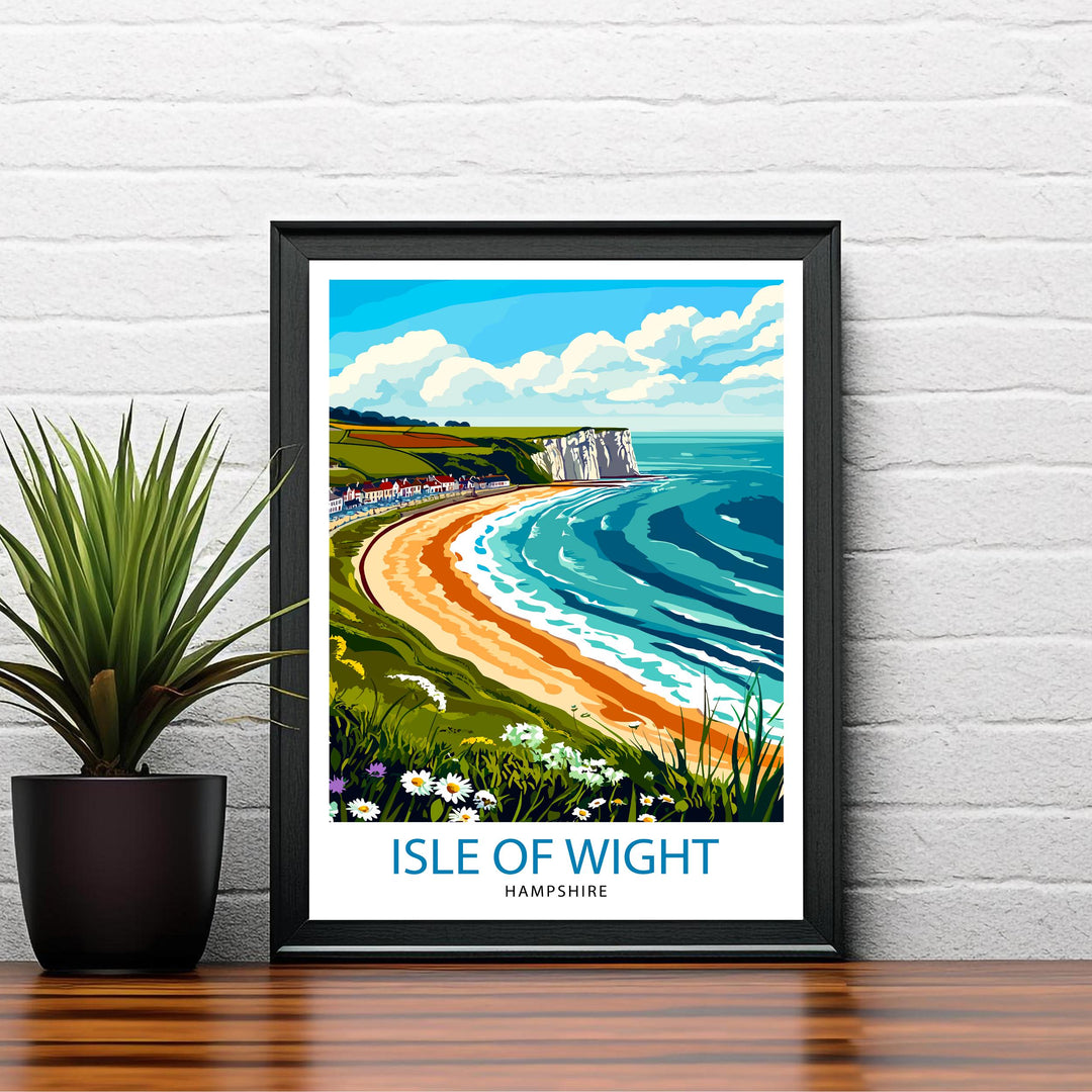 Isle of Wight England Travel Print Wall Decor Wall Art Isle of Wight Wall Hanging Home Décor Isle of Wight Gift Art Lovers British Art Lover