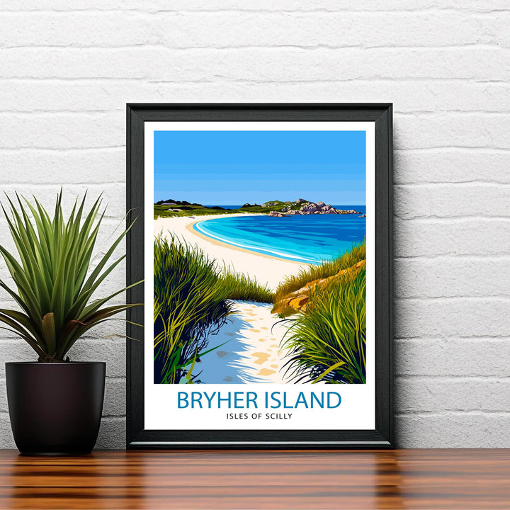 Bryher Island Isles of Scilly Travel Poster Wall Decor Wall Art Bryher Island Landscape Wall Hanging Home Décor Isles of Scilly Gift Art