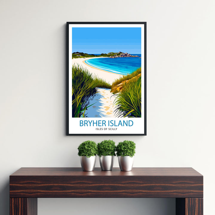 Bryher Island Isles of Scilly Travel Poster Wall Decor Wall Art Bryher Island Landscape Wall Hanging Home Décor Isles of Scilly Gift Art