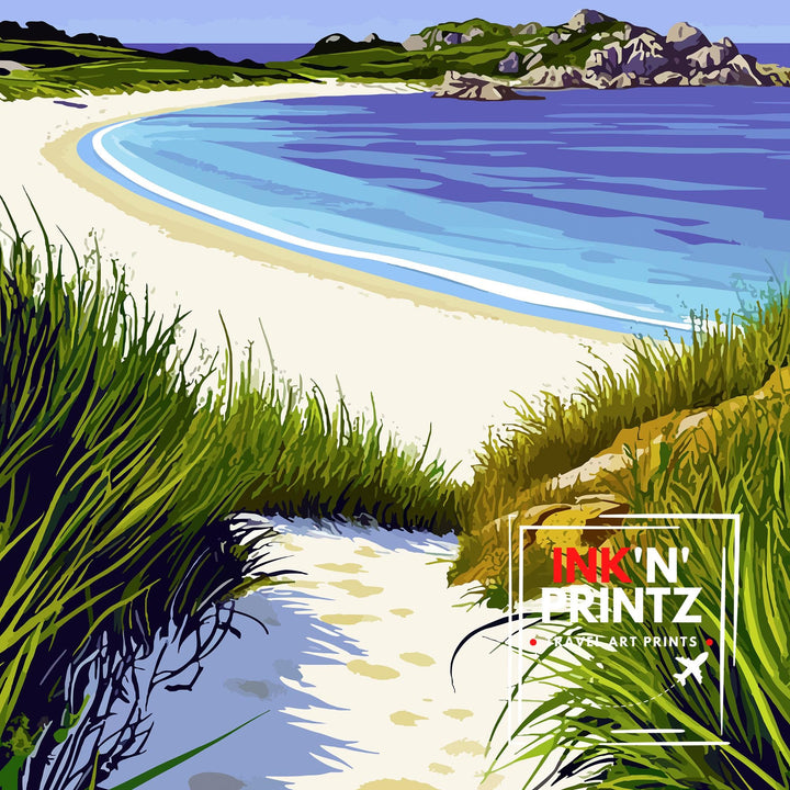 Bryher Island Isles of Scilly Travel Poster Wall Decor Wall Art Bryher Island Landscape Wall Hanging Home Décor Isles of Scilly Gift Art