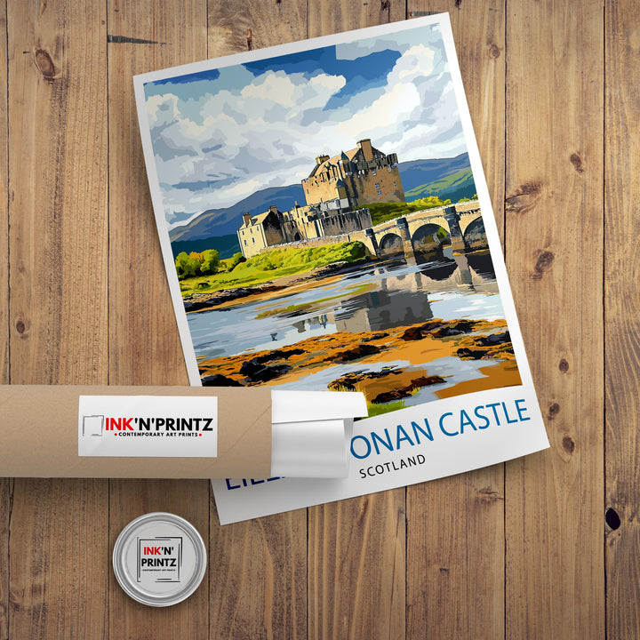 Eilean Donan Castle Scotland Travel Poster Wall Decor Wall Art Eilean Donan Castle Landscape Wall Hanging Home Décor Scottish