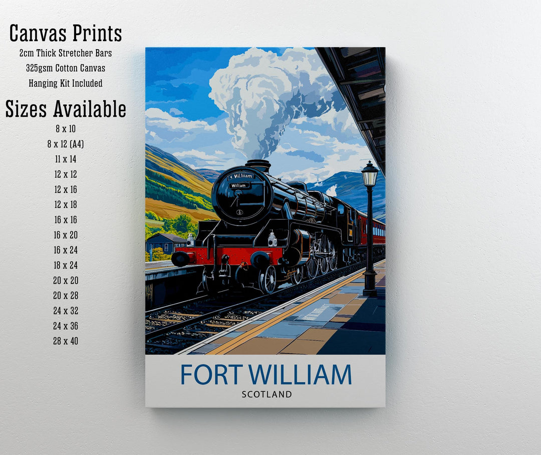 Fort William Scotland Travel Poster Wall Decor Wall Art Fort William Landscape Wall Hanging Home Décor Scottish Highlands Gift Art Lovers