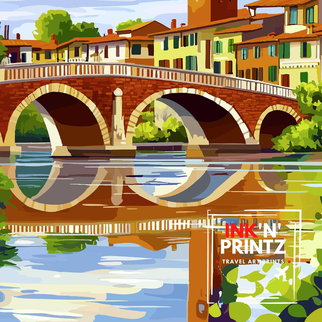 Verona Italy Travel Poster Wall Decor Wall Art Verona Landscape Wall Hanging Home Décor Italian City Gift Art Lovers Scenic Print