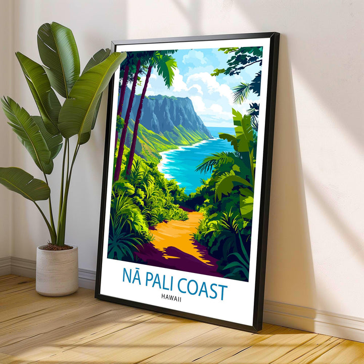 Na Pali Coast Hawaii Travel Print Wall Decor Wall Art Na Pali Wall Hanging Home Décor Na Pali Gift Art Lovers Hawaii Art Lover Gift Print