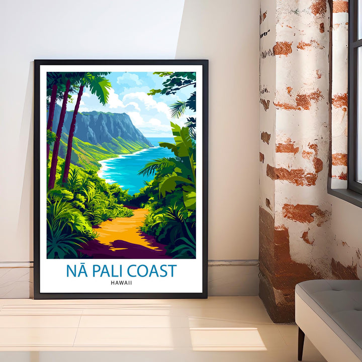 Na Pali Coast Hawaii Travel Poster