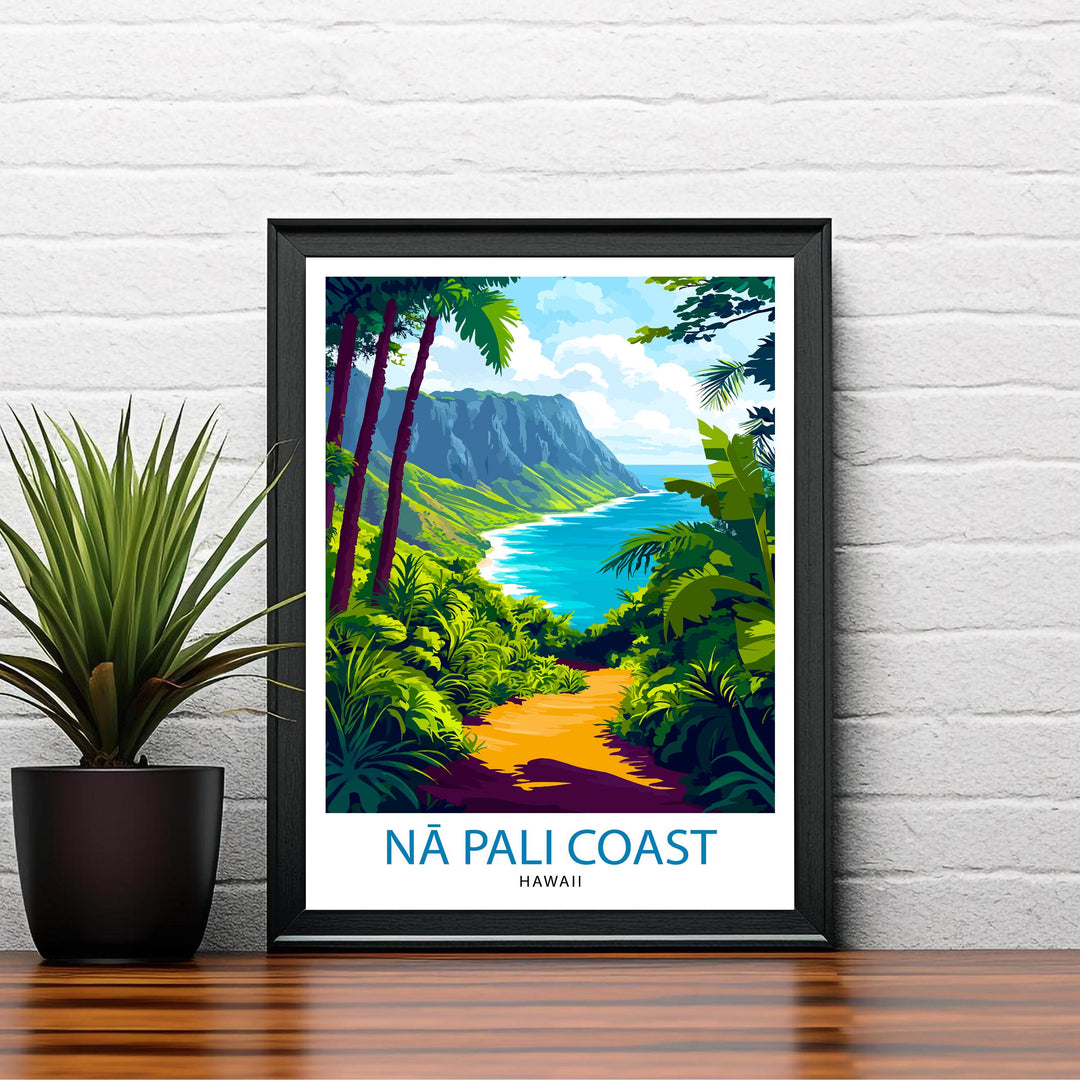 Na Pali Coast Hawaii Travel Print Wall Decor Wall Art Na Pali Wall Hanging Home Décor Na Pali Gift Art Lovers Hawaii Art Lover Gift Print