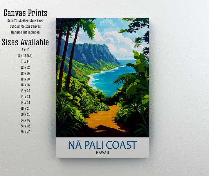 Na Pali Coast Hawaii Travel Poster