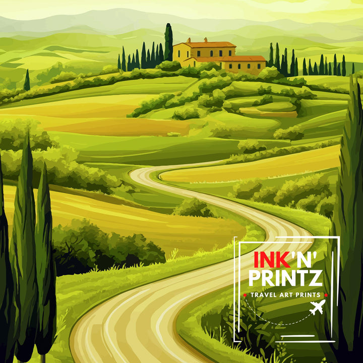 Tuscany Italy Travel Poster