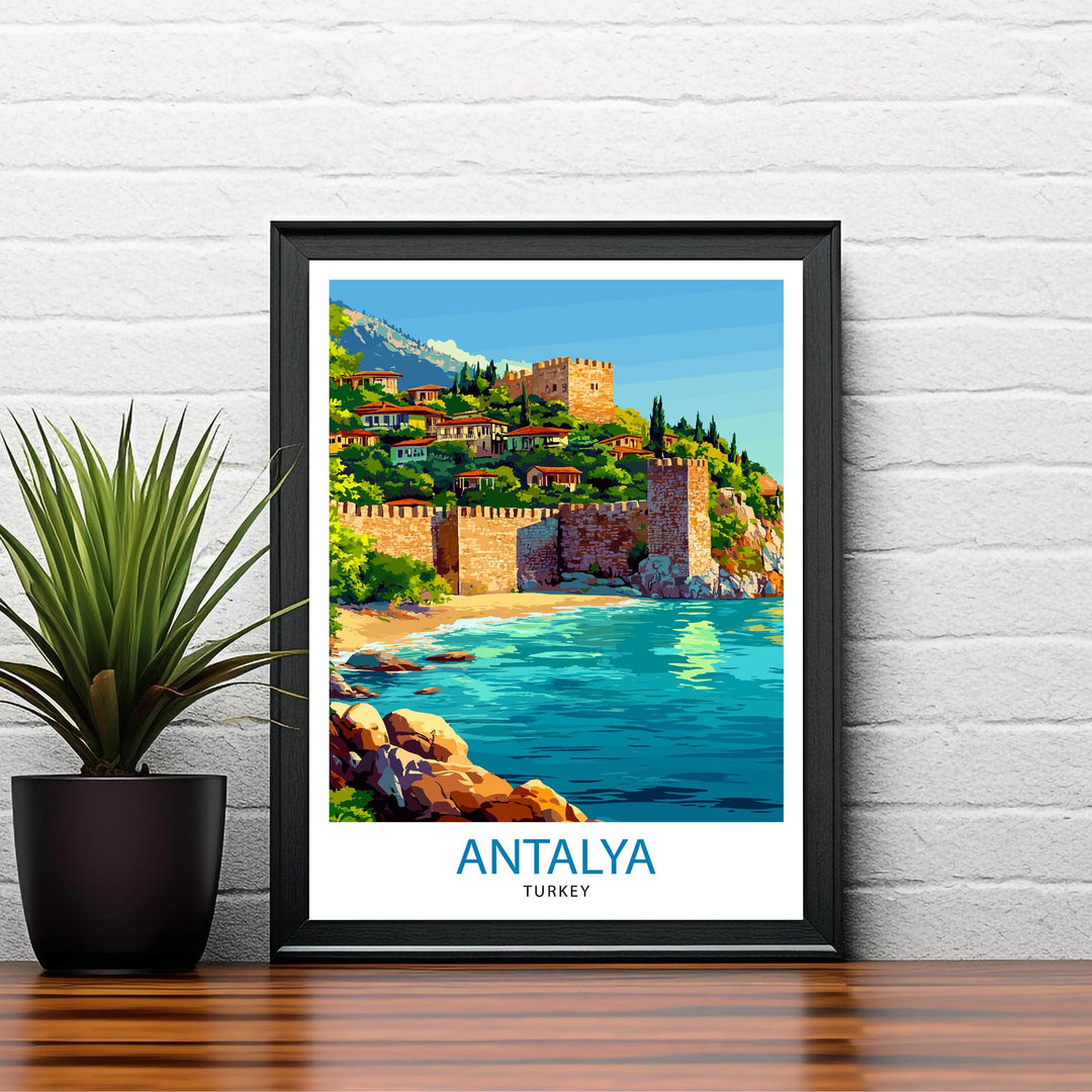 Antalya Turkey Travel Print Wall Decor Wall Art Antalya Wall Hanging Home Décor Antalya Gift Art Lovers Turkey Art Lover Gift Print Art