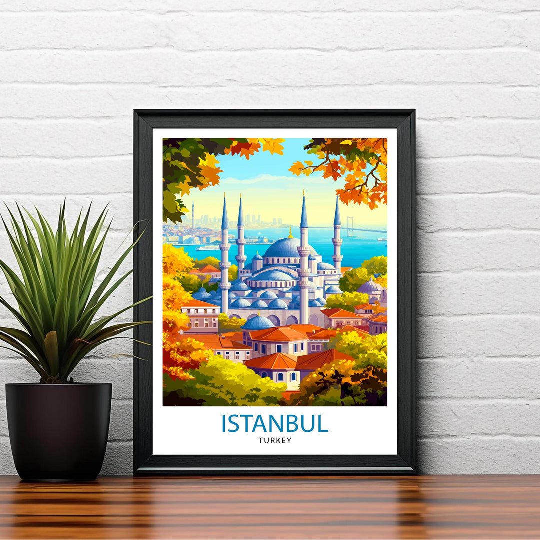 Istanbul Turkey Travel Print Wall Decor Wall Art Istanbul Wall Hanging Home Décor Istanbul Gift Art Lovers Turkey Art Lover Gift Print Art