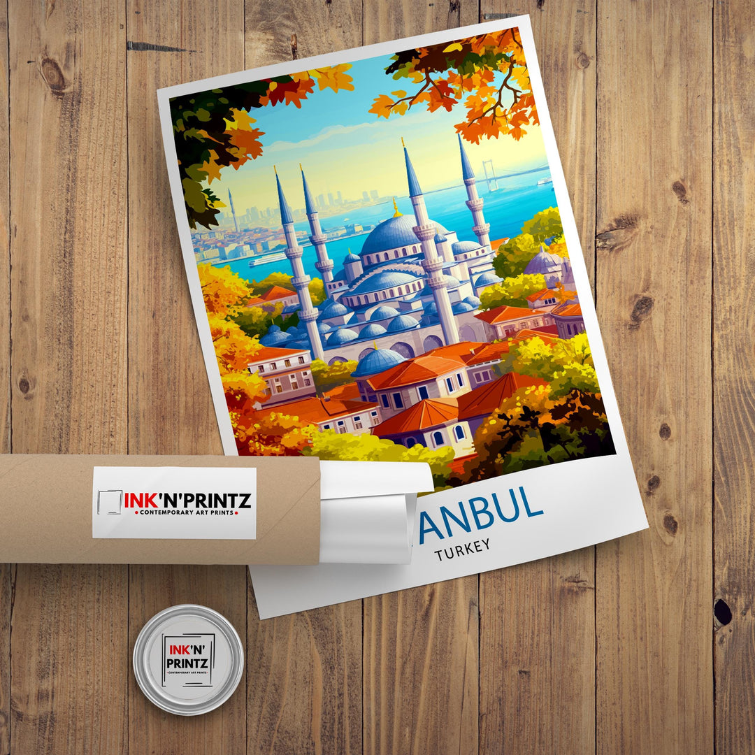 Istanbul Turkey Travel Poster