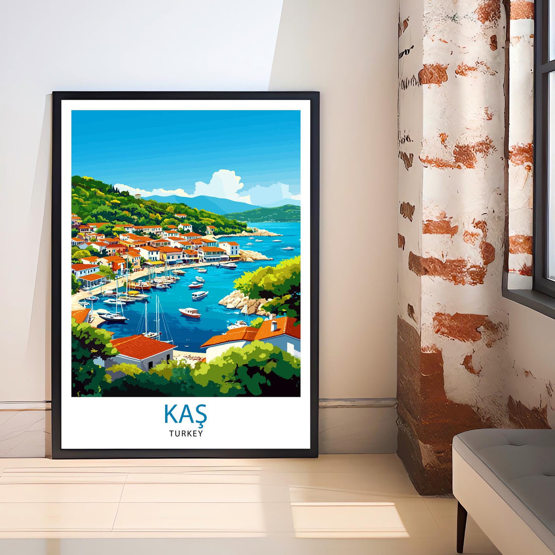 Kas Turkey Travel Print Wall Decor Wall Art Kaş Wall Hanging Home Décor Kaş Gift Art Lovers Turkey Art Lover Gift Print Art