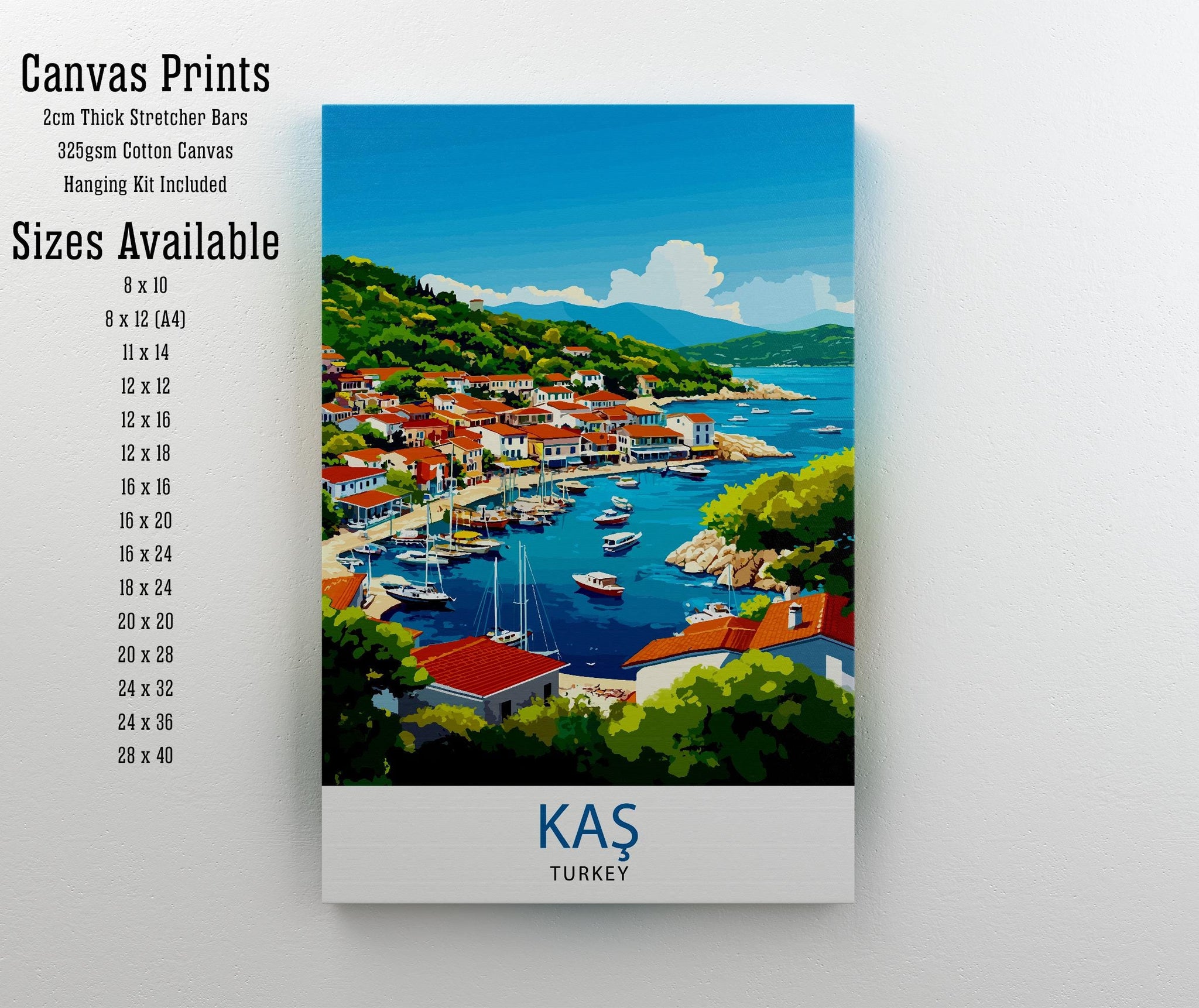 Kas Turkey Travel Print Wall Decor Wall Art Kaş Wall Hanging Home Décor Kaş Gift Art Lovers Turkey Art Lover Gift Print Art