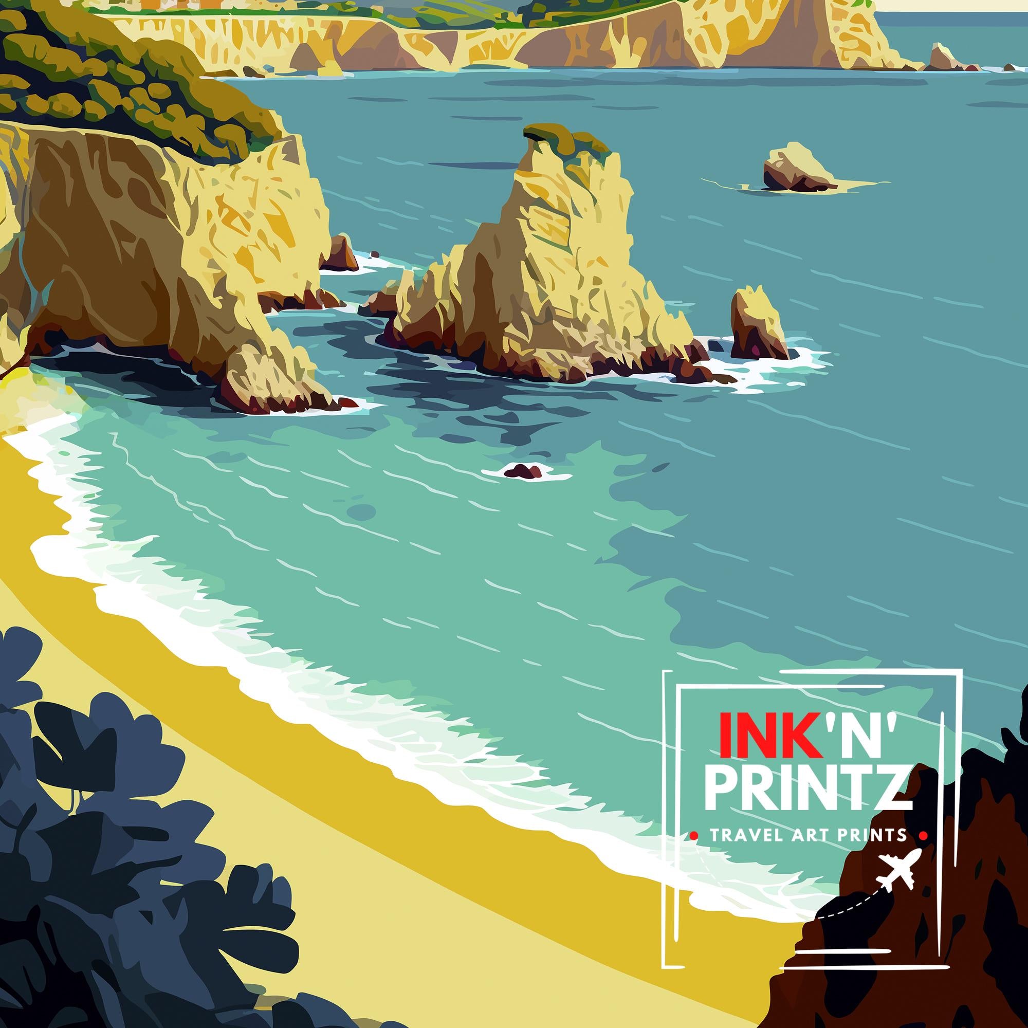 Corfu Greece Travel Poster | Coastal Wall Art Print