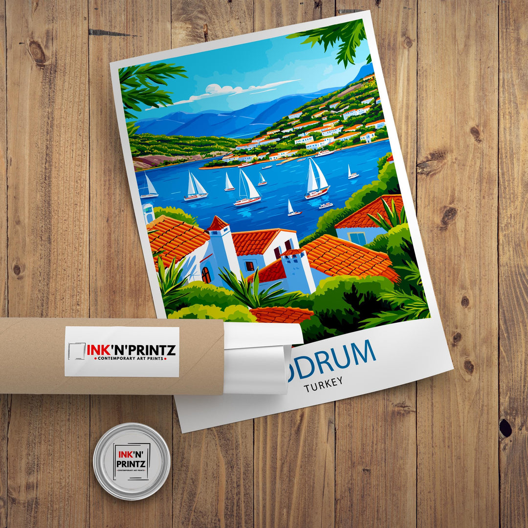 Bodrum Turkey Travel Poster