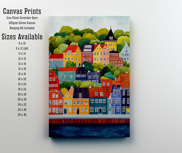 Aarhus Denmark Travel Poster Wall Decor Wall Art Aarhus Landscape Wall Hanging Home Décor Danish City Gift Art Lovers Scenic Print