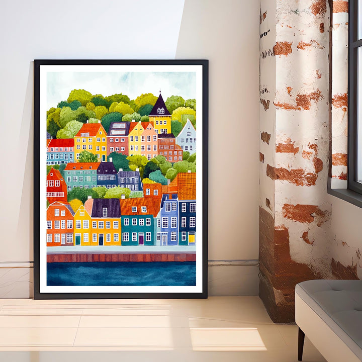 Aarhus Denmark Travel Poster Wall Decor Wall Art Aarhus Landscape Wall Hanging Home Décor Danish City Gift Art Lovers Scenic Print