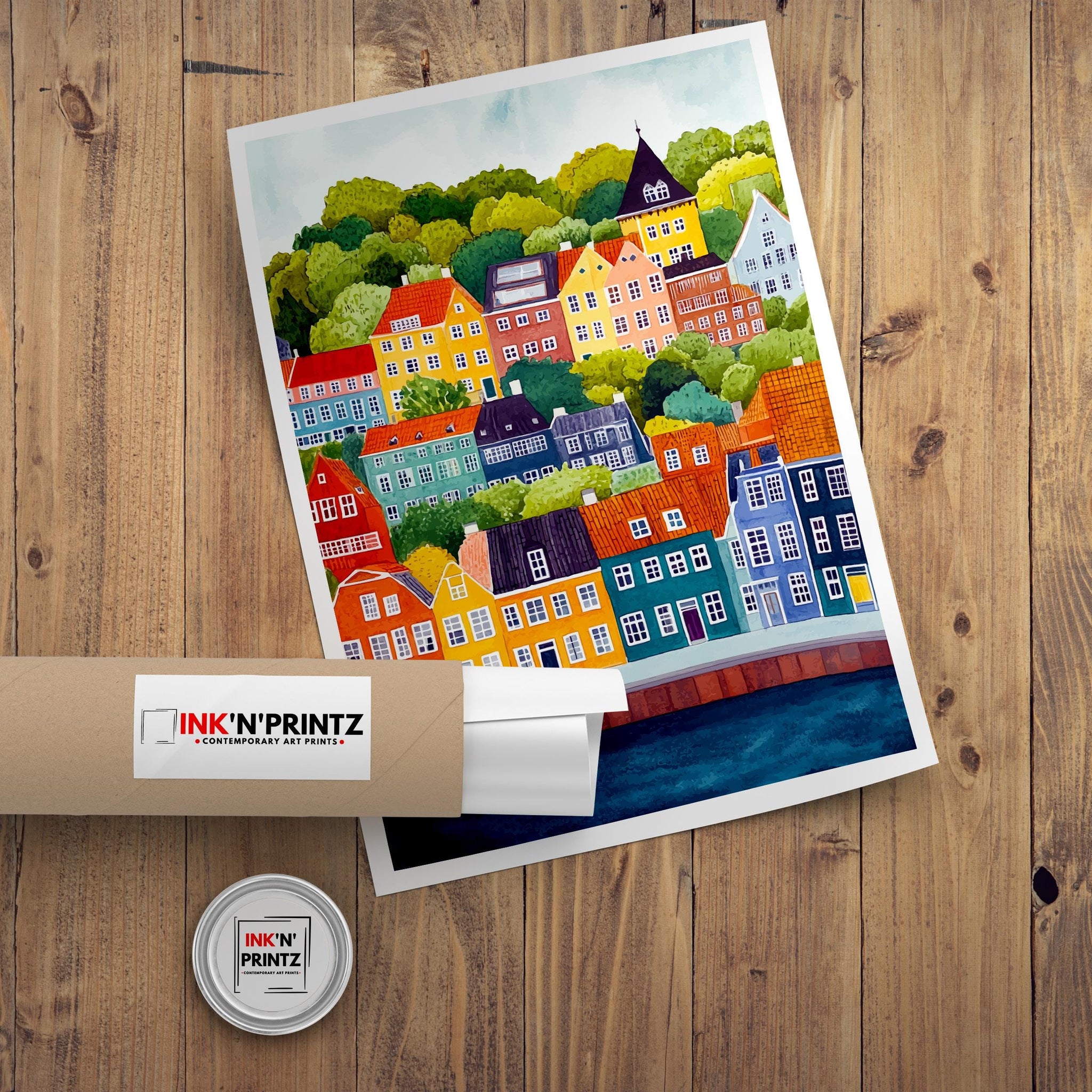 Aarhus Denmark Travel Poster Wall Decor Wall Art Aarhus Landscape Wall Hanging Home Décor Danish City Gift Art Lovers Scenic Print