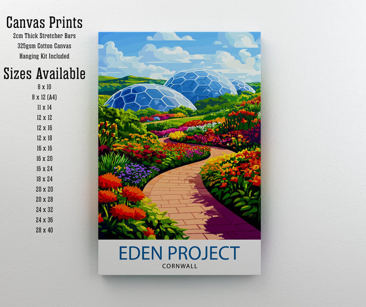 Eden Project Cornwall Travel Poster Wall Decor Wall Art Eden Project Landscape Wall Hanging Home Décor Cornwall Gift Art Lovers Scenic Print