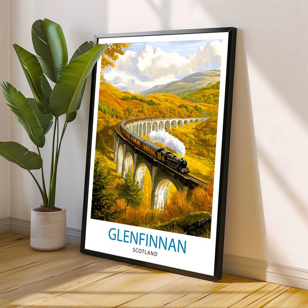 Glenfinnan Scotland Travel Poster Wall Decor Wall Art Glenfinnan Landscape Wall Hanging Home Décor Scottish Highlands Gift Art Lovers Scenic