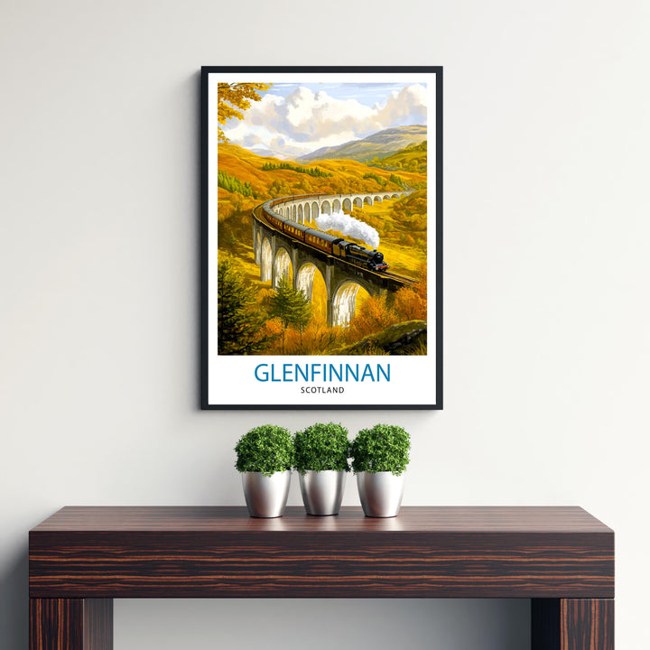 Glenfinnan Scotland Travel Poster Wall Decor Wall Art Glenfinnan Landscape Wall Hanging Home Décor Scottish Highlands Gift Art Lovers Scenic