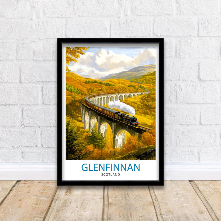 Glenfinnan Scotland Travel Poster Wall Decor Wall Art Glenfinnan Landscape Wall Hanging Home Décor Scottish Highlands Gift Art Lovers Scenic